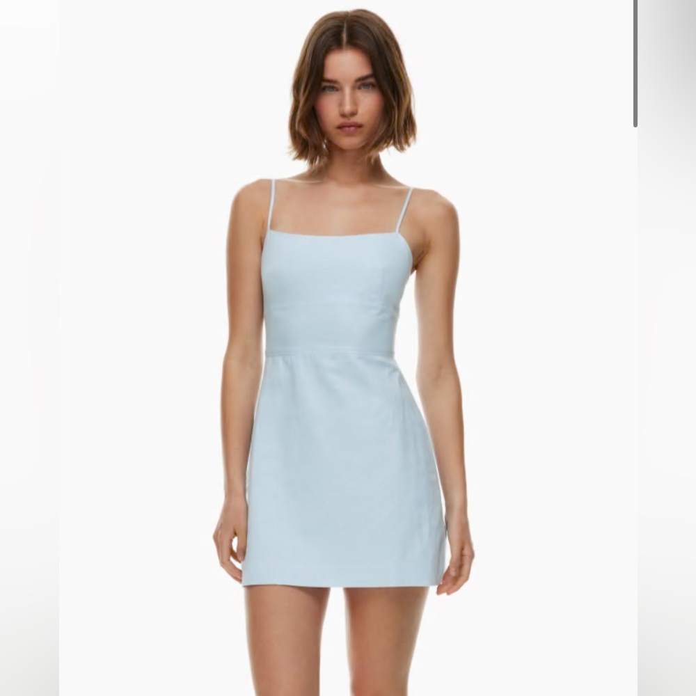NWT Sunday Best (Aritzia) Quaint Linen Mini Dress in Sail Blue